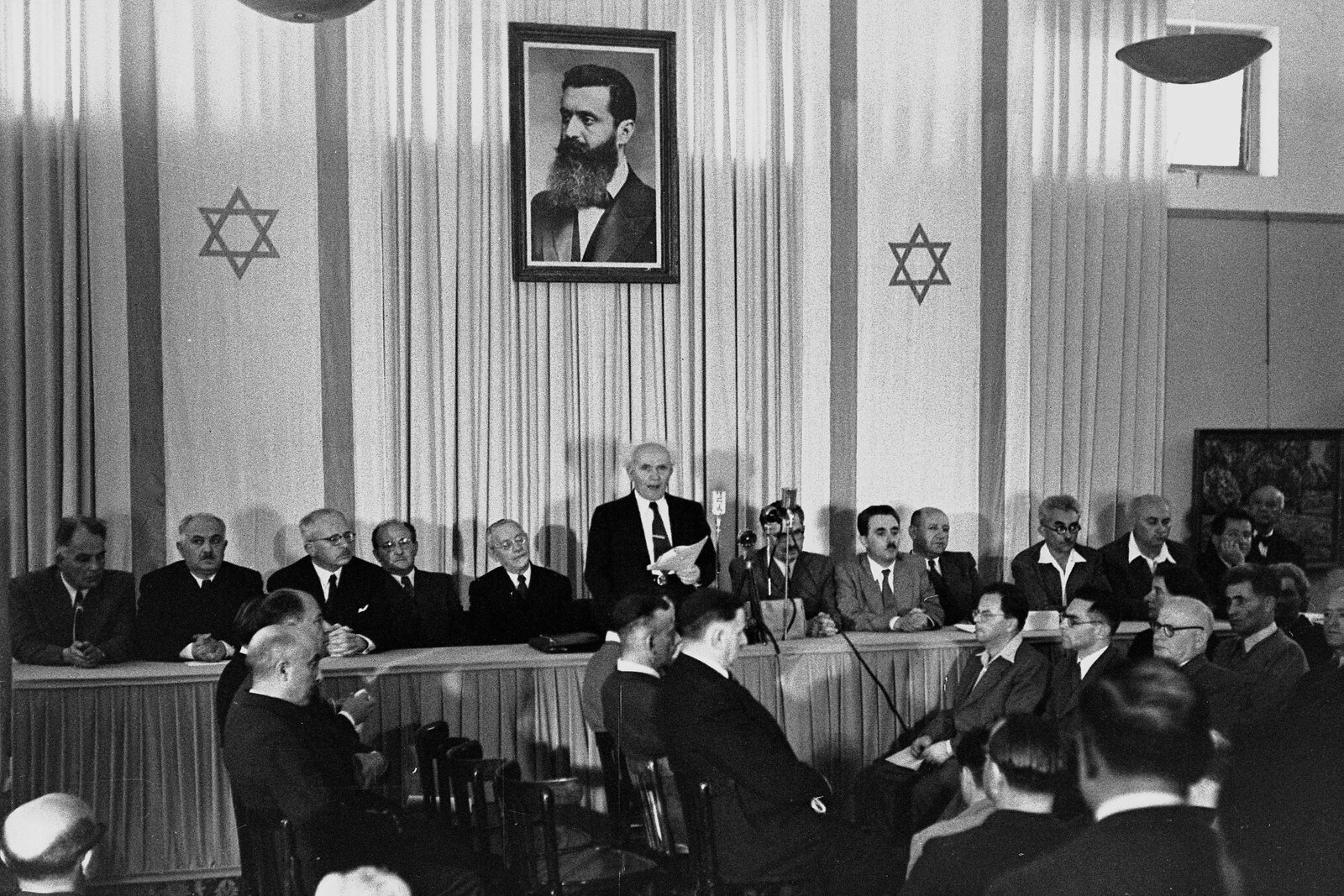 David Ben-Gurion declaring Israel’s independence in 1948